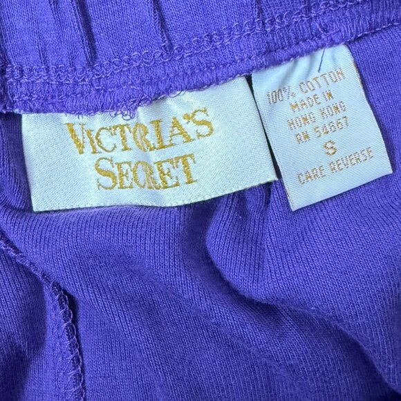 Victoria's Secret Gold Label PJ Set Purple Short Sleeve Size Small- NWT - Picture 2 of 9